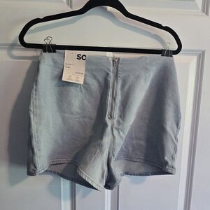 SO High Waist Blue Shorts Casual Wear
